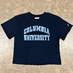 Columbia University Cropped Tee Navy Size S